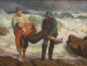 Laurits Tuxen The Drowned is braught on shore oil painting reproduction